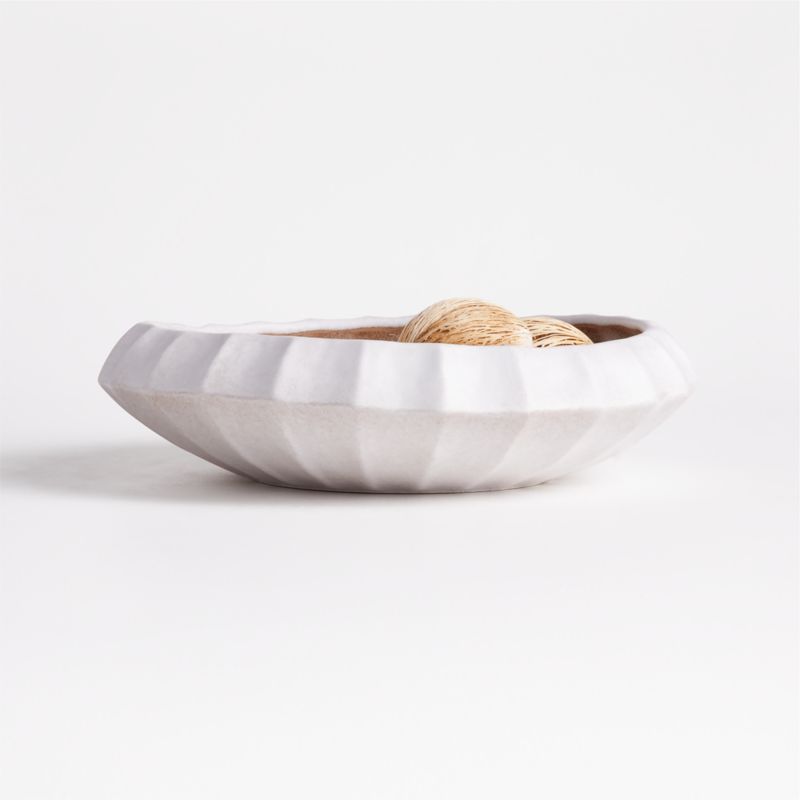 Warren White Stoneware Decorative Centerpiece Bowl 13"