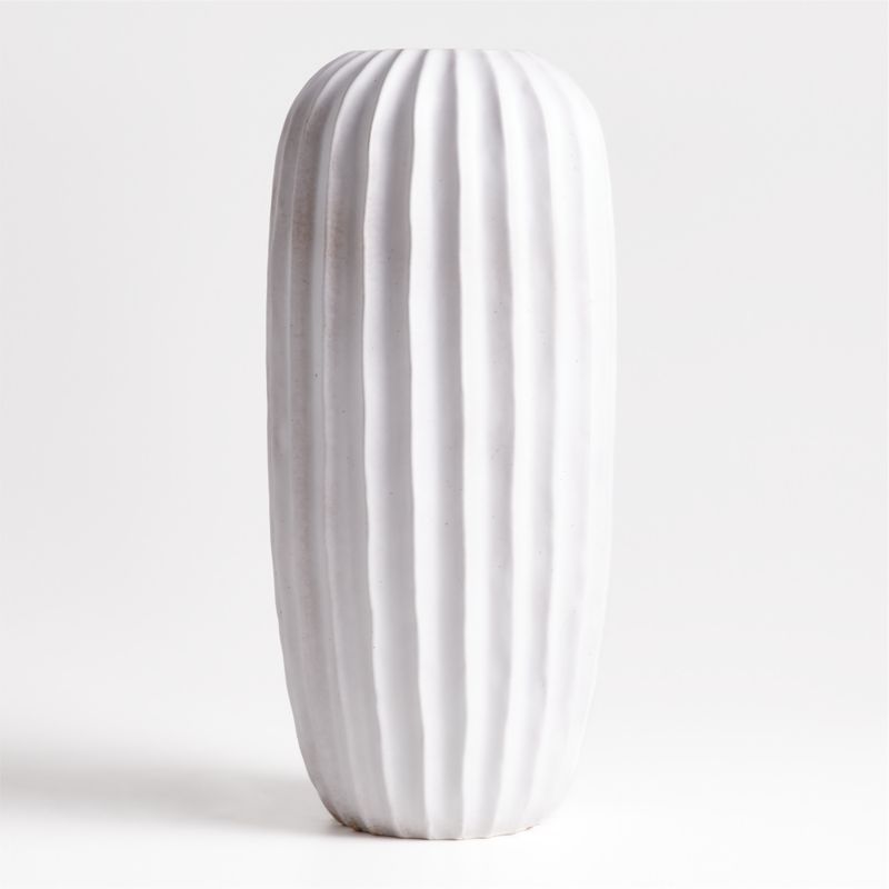 Warren White Stoneware Floor Vase 17"