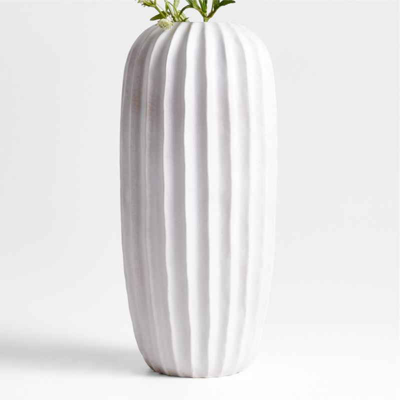 Warren White Stoneware Floor Vase 17"