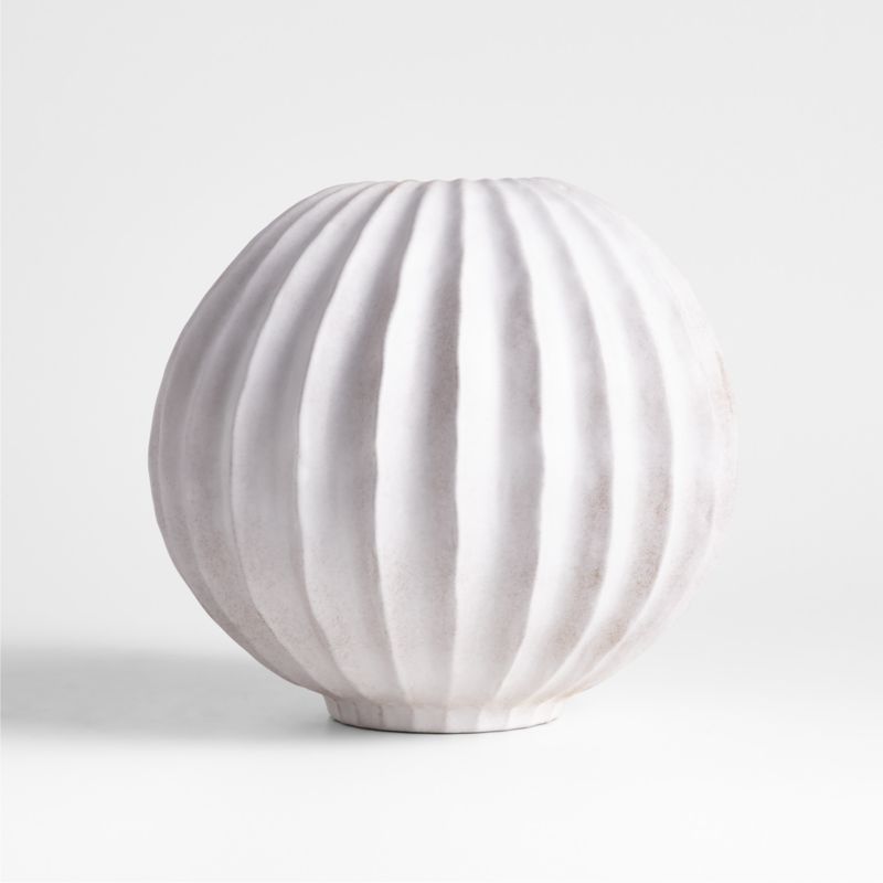 Warren White Stoneware Round Vase 9" - image 5 of 8