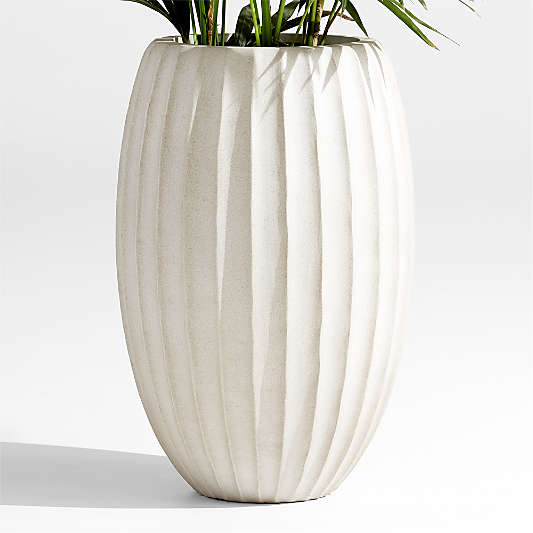 Warren 16.9" x 26" Large Warm White Ficonstone Outdoor Planter