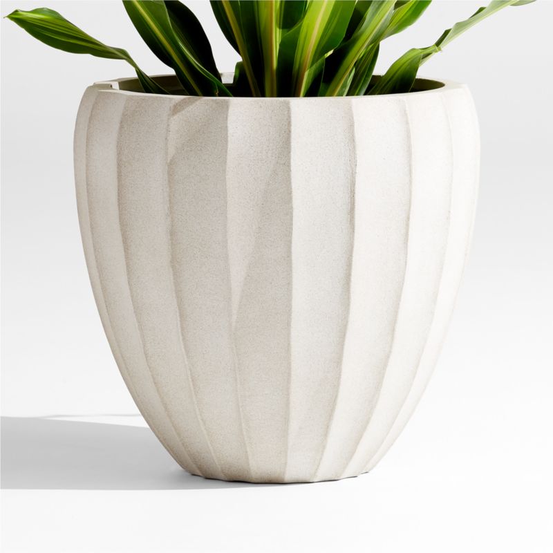 Warren 20.1" x 19" Medium Warm White Ficonstone Outdoor Planter - image 0 of 8