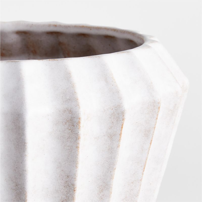 Warren Small White Ridge Ceramic Indoor/Outdoor Planter - image 8 of 10