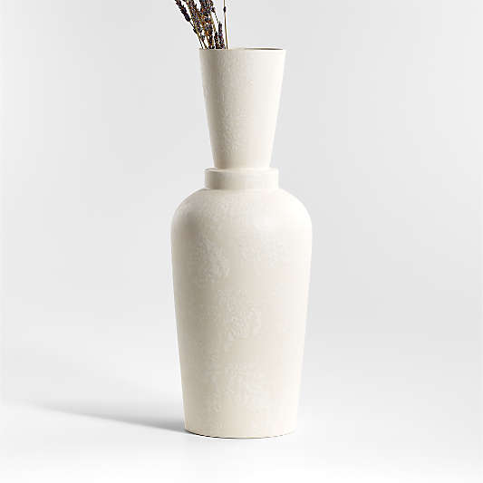 Warrick Funnel Neck White Vase  20"