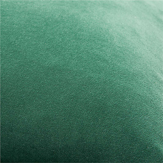 Green 20"x20" Washed Organic Cotton Velvet Throw Pillow