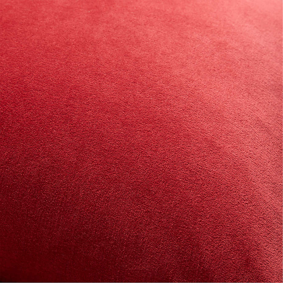 Red 20x20 Washed Organic Cotton Velvet Throw Pillow with Down