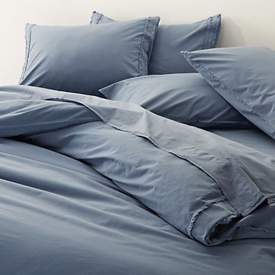 View Organic Cotton Blue Eyelash Fringe Full/Queen Duvet Cover details
