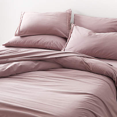 Organic Cotton Dusty Lilac King Duvet, Crate And Barrel Bedding Duvet Covers