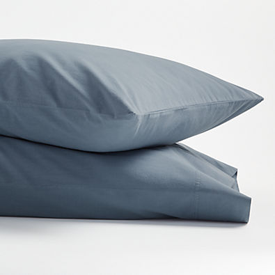 View Organic Cotton Blue Standard Pillowcases, Set of 2 details