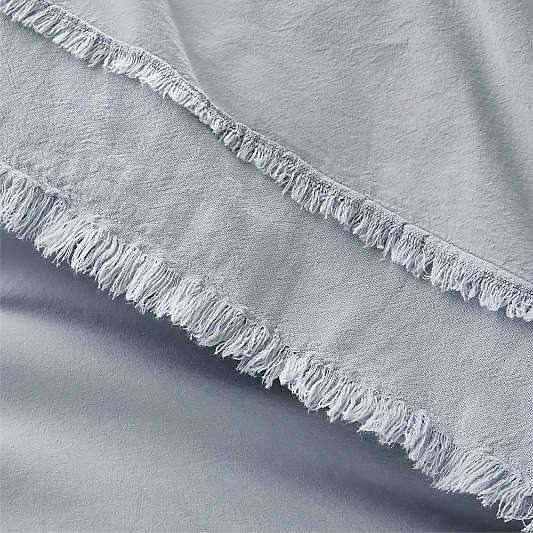 Favorite Washed Organic Cotton Mist Blue Eyelash Duvet Cover