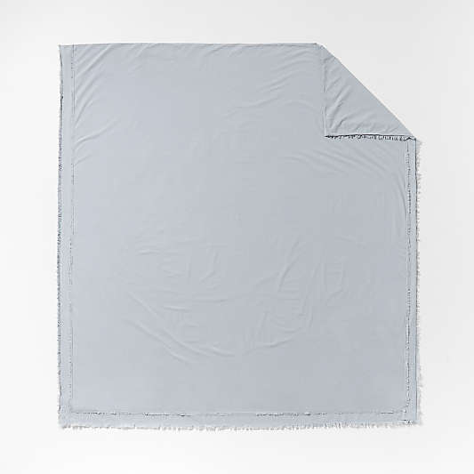 Favorite Washed Organic Cotton Mist Blue Eyelash Duvet Covers