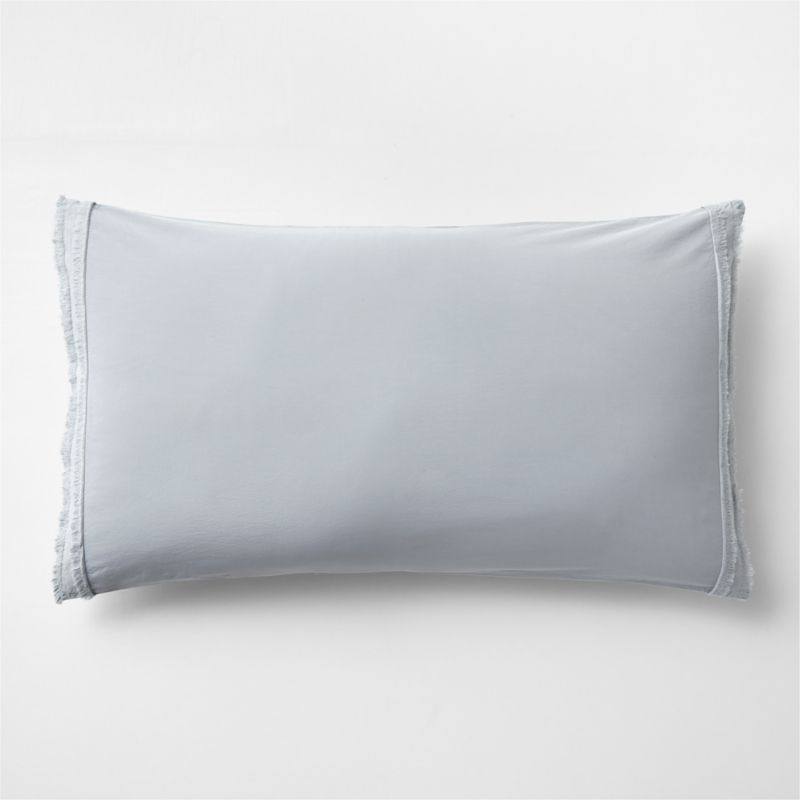 Viewing product image Favorite Washed Organic Cotton Mist Blue Eyelash King Bed Pillow Sham - image 1 of 3