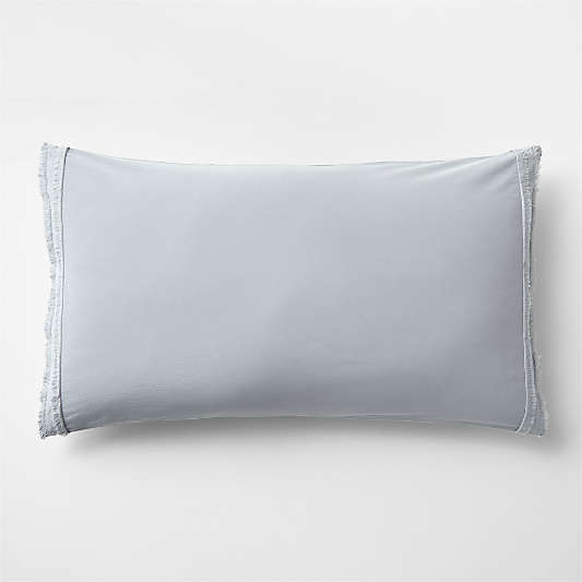 Favorite Washed Organic Cotton Mist Blue Eyelash King Bed Pillow Sham