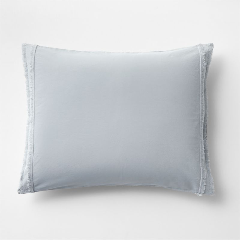 Favorite Washed Organic Cotton Mist Blue Eyelash Standard Bed Pillow Sham
