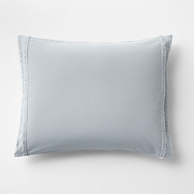 View Favorite Washed Organic Cotton Mist Blue Eyelash Standard Bed Pillow Sham details