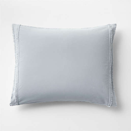 Favorite Washed Organic Cotton Mist Blue Eyelash Bed Pillow Shams