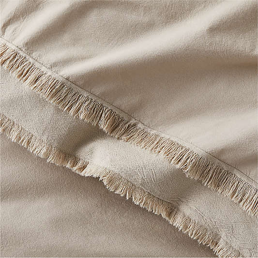 Favorite Washed Organic Cotton Sand Beige Eyelash Duvet Covers