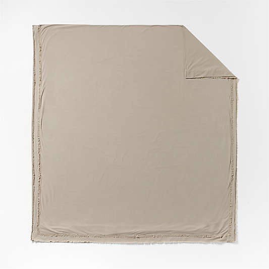 Favorite Washed Organic Cotton Sand Beige Eyelash Duvet Covers