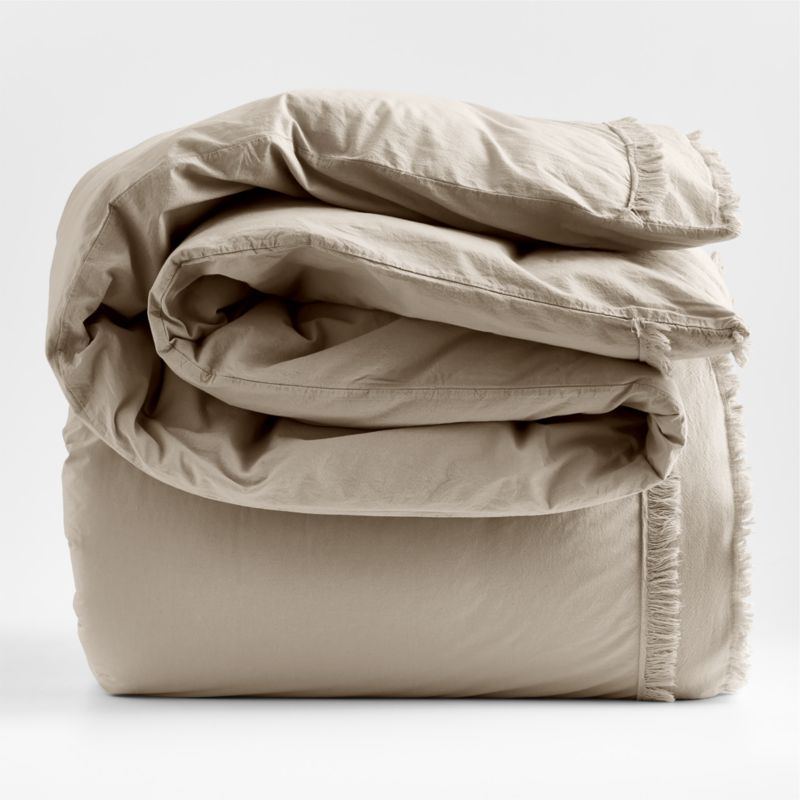 Favorite Washed Organic Cotton Sand Beige Eyelash King Duvet Cover