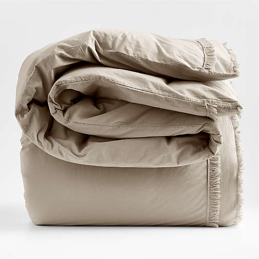 Favorite Washed Organic Cotton Sand Beige Eyelash Duvet Covers