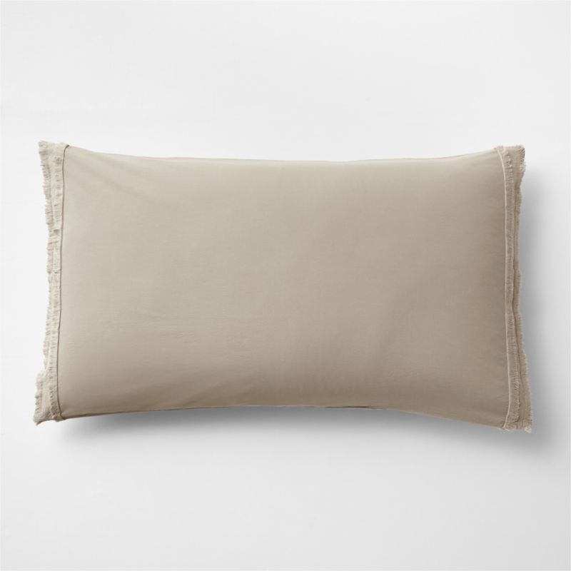 Viewing product image Favorite Washed Organic Cotton Sand Beige Eyelash King Bed Pillow Sham - image 1 of 4