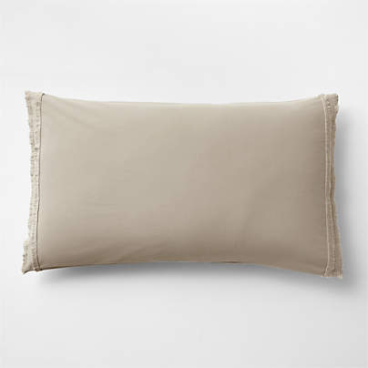 Favorite Washed Organic Cotton Sand Beige Eyelash King Bed Pillow Sham