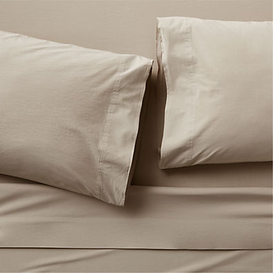 View Favorite Washed Organic Cotton Sand Beige King Bed Sheet Set details