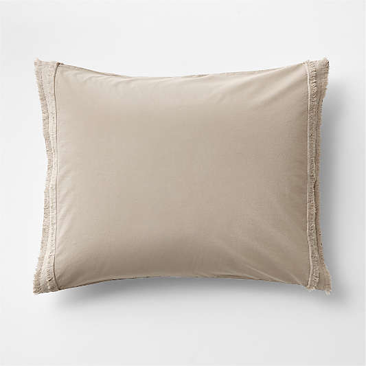 Favorite Washed Organic Cotton Sand Beige Eyelash Bed Pillow Shams