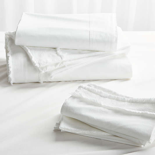 Favorite Washed Organic Cotton White Full Bedding Set