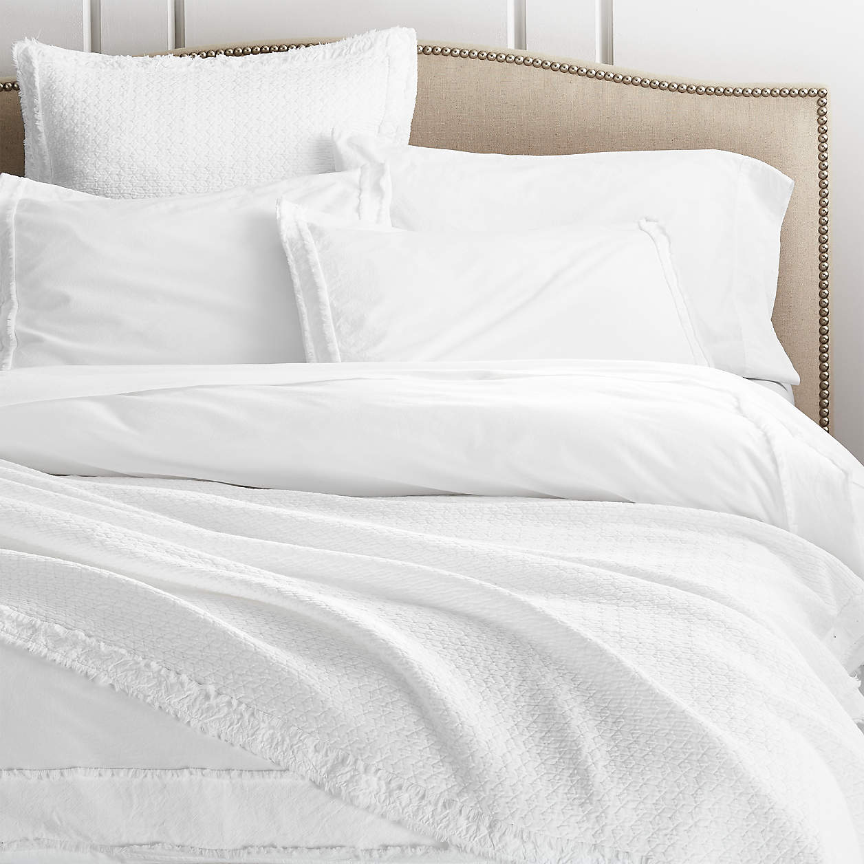 Organic Cotton White King Duvet Cover + Reviews Crate and Barrel