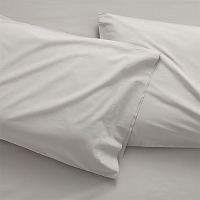 View Organic Cotton Grey King Pillowcases, Set of 2 details
