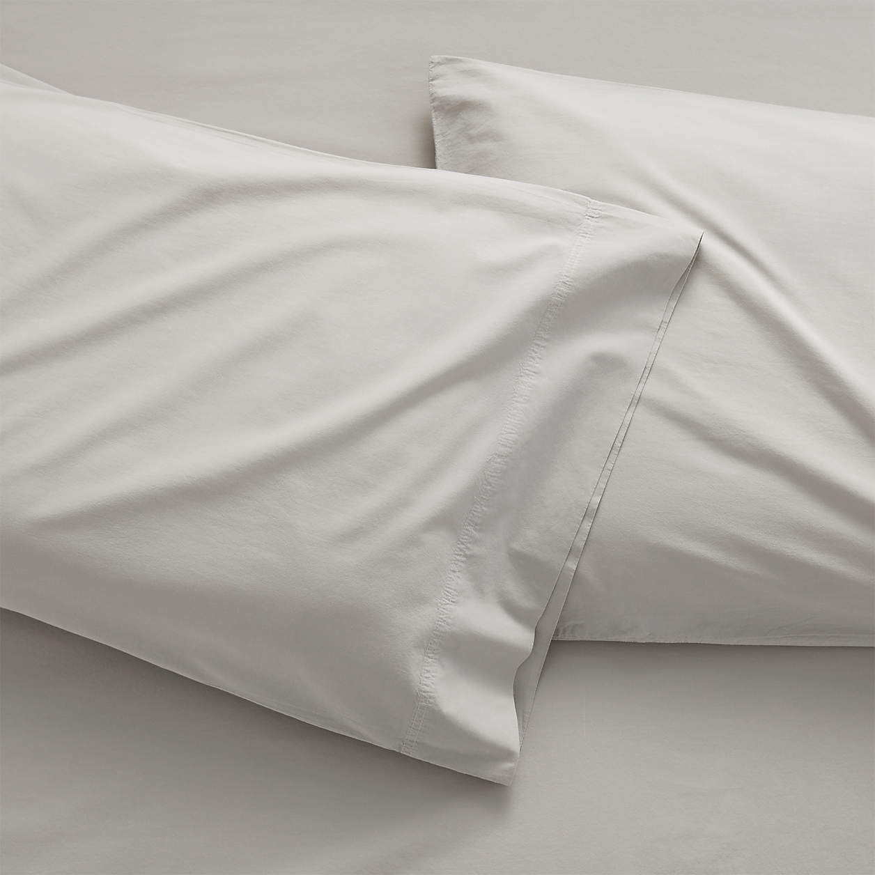 Organic Cotton Grey King Pillowcases, Set of 2 + Reviews Crate & Barrel