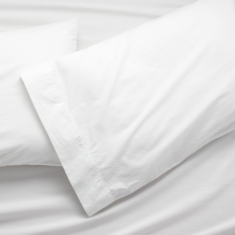 Viewing product image Favorite Washed Organic Cotton White King Pillowcases, Set of 2 - image 1 of 5