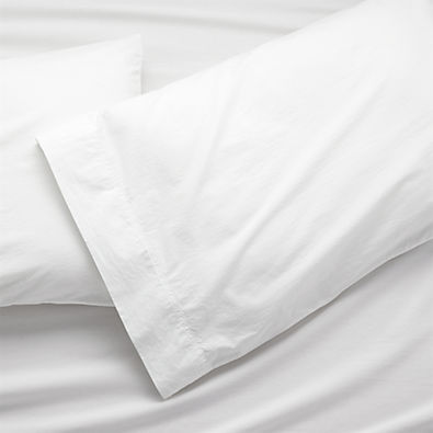 View Favorite Washed Organic Cotton White King Pillowcases, Set of 2 details