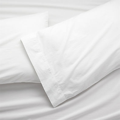 View Favorite Washed Organic Cotton White Standard Pillowcases, Set of 2 details