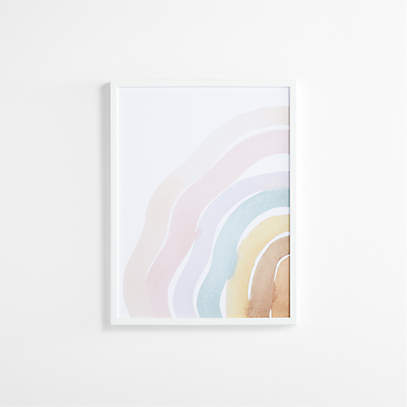 Custom Faux Leather Watercolor Rainbows