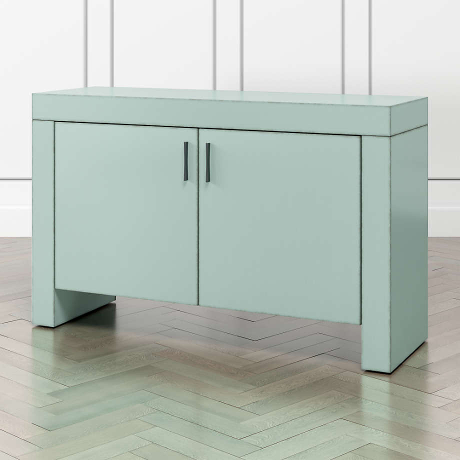 Waterfall Blue-Grey Storage Cabinet | Crate & Barrel