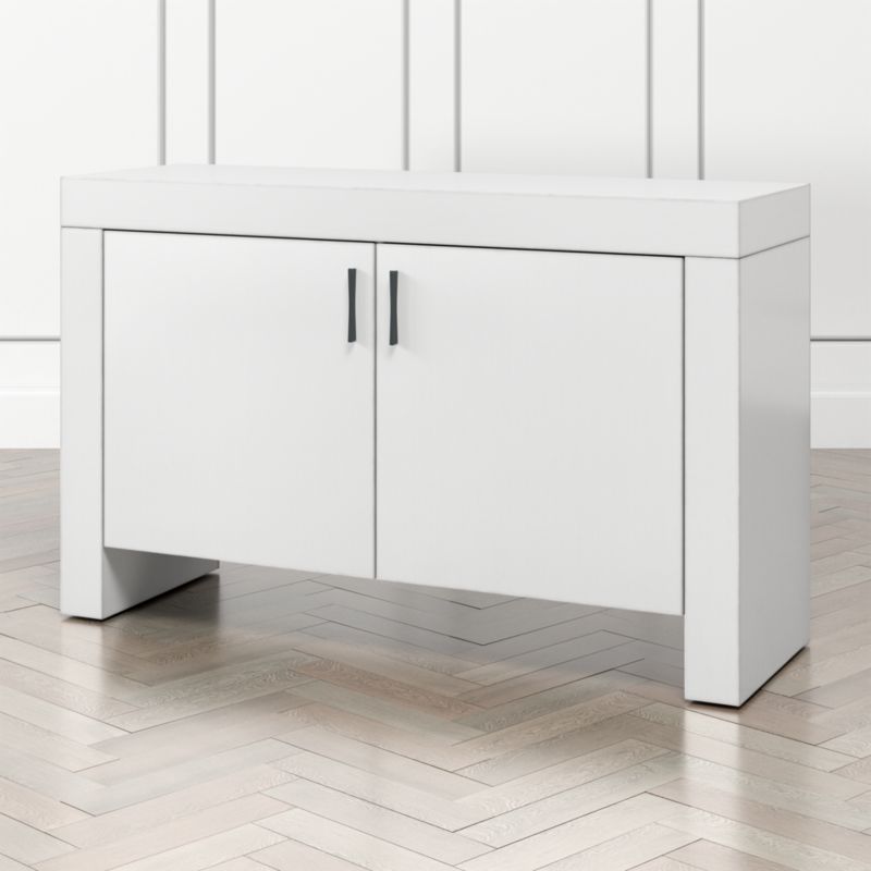 Waterfall White Storage Cabinet