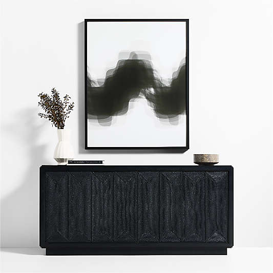 "Wave 4" by Tad Takano Digital Art 40"x50" Framed Wall Art Print