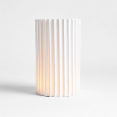 View Wave Medium White Porcelain Hurricane Candle Holder details