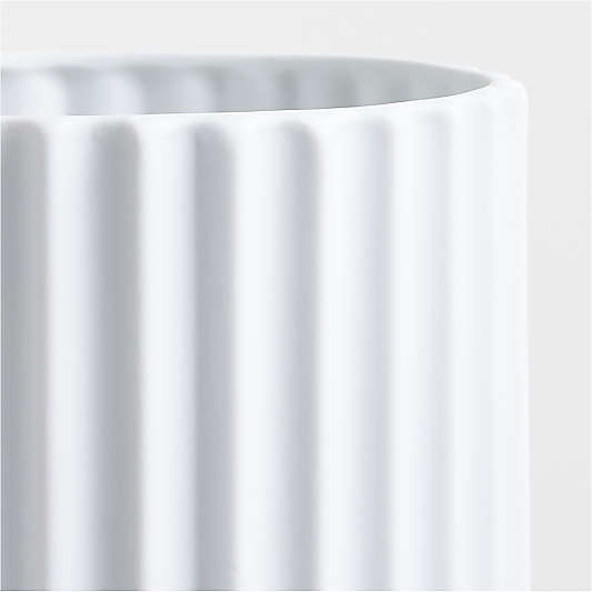 Wave Small White Porcelain Hurricane Candle Holder