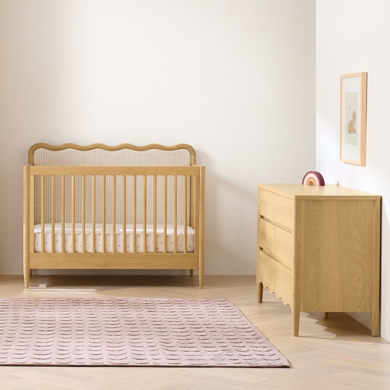 Waveland 54" Natural Oak Wood Wide 6-Drawer Kids Dresser - image 6 of 11