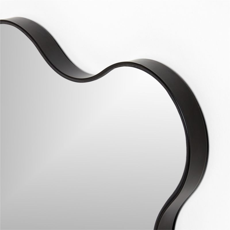 Waveland Black Metal Full-Length Scalloped Wavy Wall Mirror