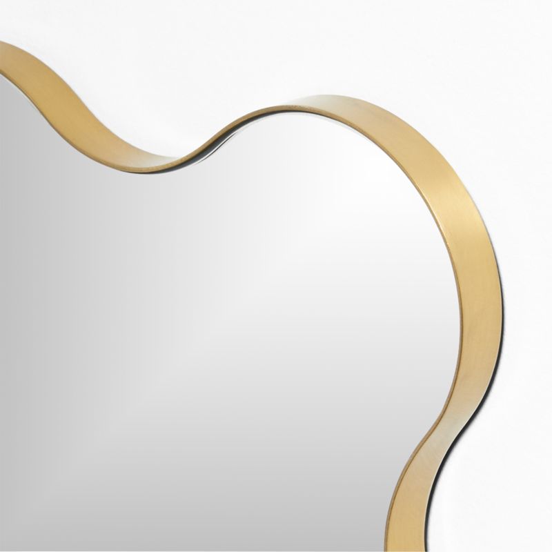 Waveland Brass Metal Full-Length Scalloped Wavy Wall Mirror