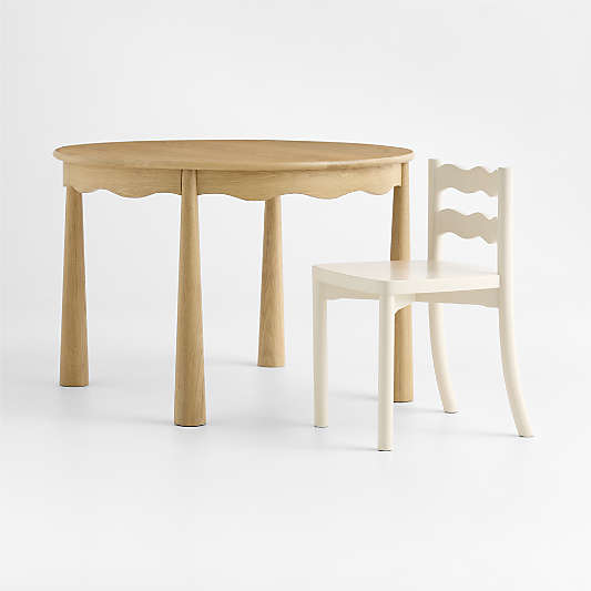 Waveland Linen Wood Kids Play Chair