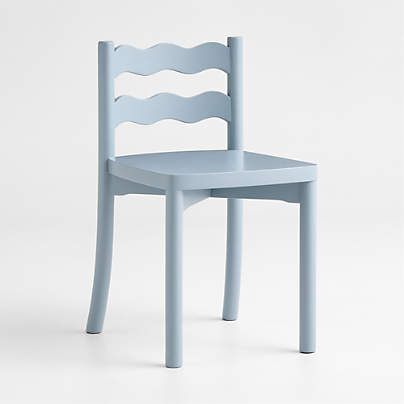 Set of 2 Waveland Mist Blue Wood Kids Play Chair