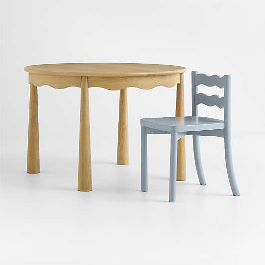 Waveland Mist Blue Wood Kids Play Chair