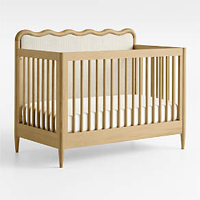 Waveland Ivory and Natural Stripe Upholstered Kids Twin Bed