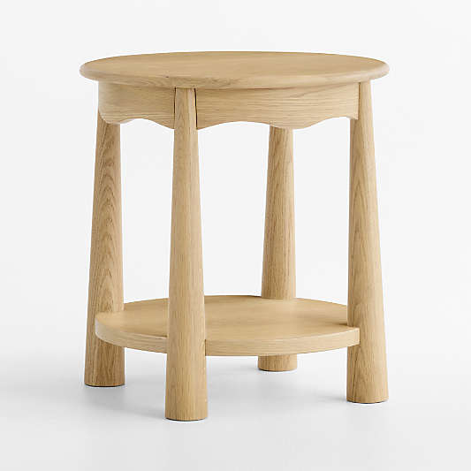 Waveland Natural Oak Wood Round Nursery Side Table