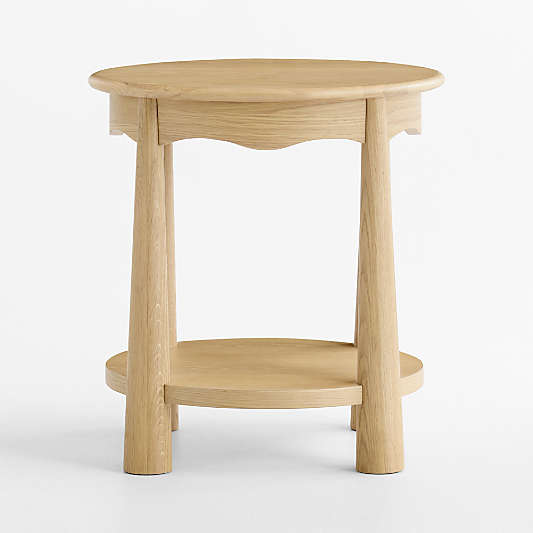 Waveland Natural Oak Wood Round Nursery Side Table